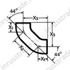 Draft Bend PAM-GLOBAL® S 88˚ (two joint bends 44˚)
