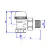 Чертеж Клапан термостатический VALTEC для радиатора, угловой, d - 3/4" [Артикул: VT.031.N.05]