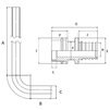 Чертеж Трубка Г-образная РТП DELTA аксиальная приборная, латунь, хромированная, под надвижную гильзу, d - 20, длина 250 мм [Артикул: 29386]