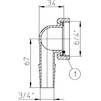 Draft Hutterer & Lechner Elbow adapter, 1 1/2'x3/4' [Code number: HL 18]