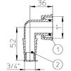 Draft Hutterer & Lechner Appliance hose connector, chrome plated, O-ring, 1'x3/4' [Code number: HL 19.C]