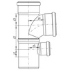 Draft [NO LONGER PRODUCED] - REHAU RAUPIANO PLUS parallel branch fitting 87°, d - 90-90-50-90 [Code number: 11009281001 / 100 928 001]