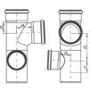 Draft [NO LONGER PRODUCED] - REHAU RAUPIANO PLUS double branch fitting, right, d - 110-110-75 [Code number: 11026771001 / 102 677 001]