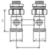 Draft REHAU RAUTITAN ball valve set with a connecting nipple, straight, G - 1/2-G 3/4 [Code number: 12407271001 / 240 727 001]