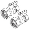 Draft REHAU RAUTITAN set of 2 straight ball valves G1", made of nickel, for manifold [Code number: 12081221001 / 208 122 001]