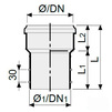 Draft SINIKON Standart Transitional connector of PP, PP/PVC, d - 110*100 (Valsir) [Code number: 564001]