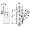 Draft SINIKON Standart Bend for WC, white, with left outlet, PP D 50, d - 110 (Valsir) [Code number: 538003]