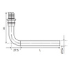 Draft SINICON L-shaped connector for radiator d 20, L - 300 mm [Code number: FA201303]