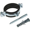 Photo SINIKON Pipe clamp with rubber gasket, hairpin and dowel, metal, 6/4" (47-52 mm) [Code number: KM112.R]