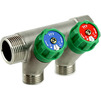Photo RTP SIGMA Manifold with valves 3/4"х1/2", brass, male thread, d - 3/4", d1 - 1/2", 2 outlets [Code number: 39505]
